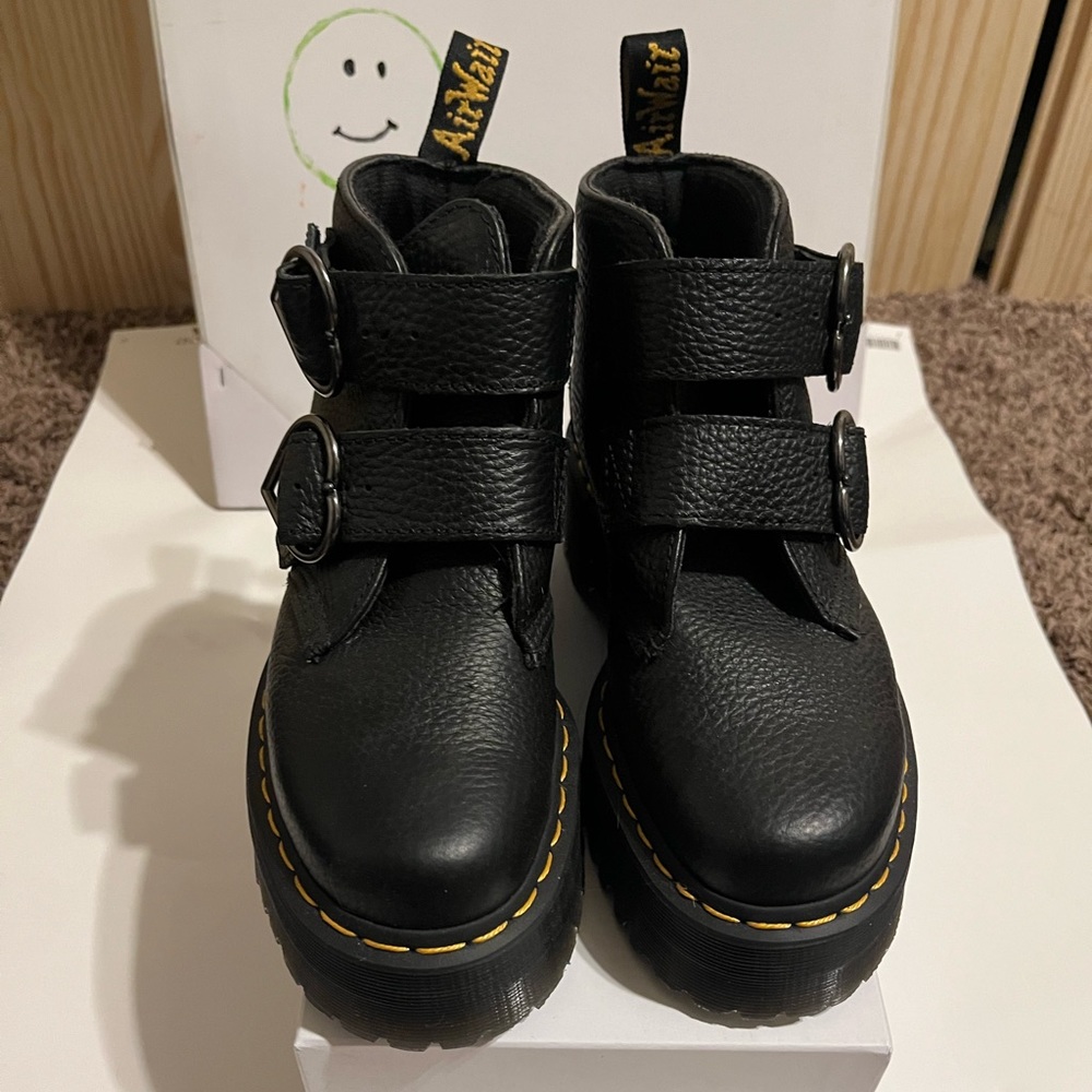 Devon Heart Leather Platform Boots